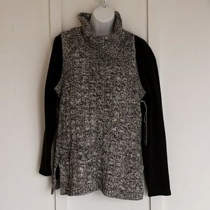 Gray turtleneck sweater vest